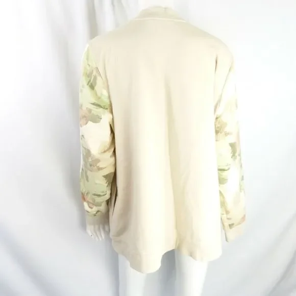 Denim & Co. Active Bomber Jacket with Print Detail NEW STONE 1X A354160 - Picture 5 of 8